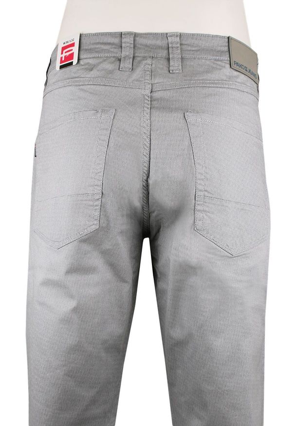 Lekkie, Bawełniane Spodnie - Wiosna, Lato - Pako Jeans - Szare. Kolor: szary. Materiał: bawełna, elastan. Sezon: wiosna, lato