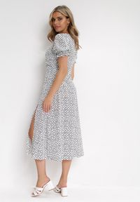 Born2be - Biała Sukienka Aquineva. Kolor: biały. Wzór: kwiaty. Długość: midi #3