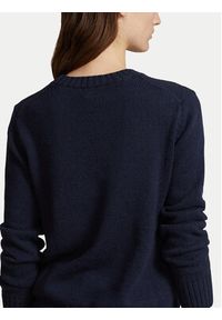 Polo Ralph Lauren Sweter 211927070001 Granatowy Relaxed Fit. Typ kołnierza: polo. Kolor: niebieski. Materiał: bawełna #4