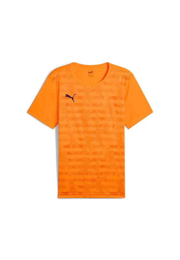 Puma - Męska koszulka z grafiką individualRISE PUMA Heat Fire Orange. Kolor: pomarańczowy, wielokolorowy, żółty. Sport: piłka nożna