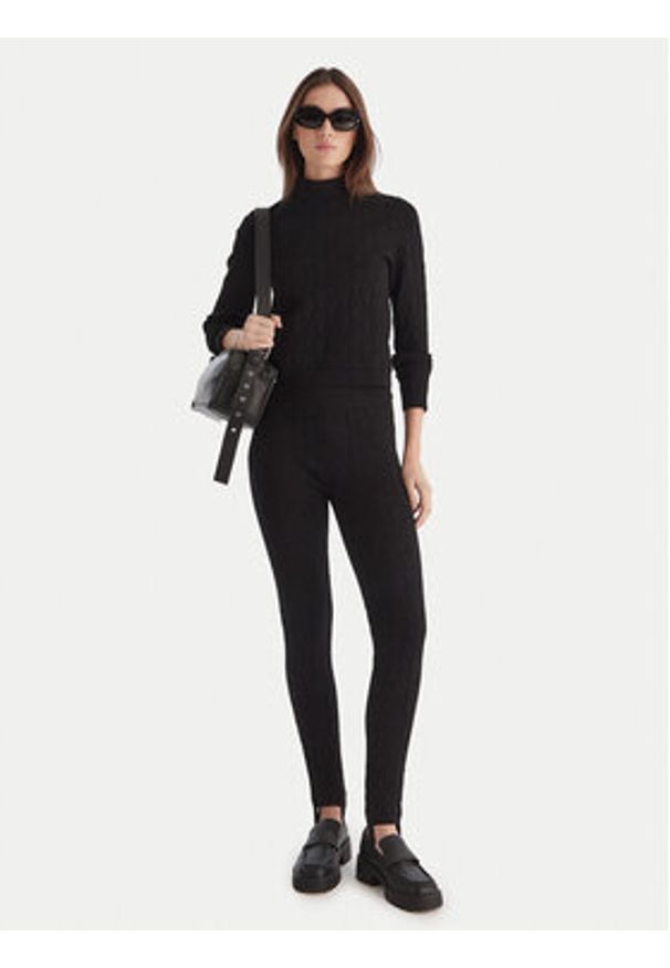 MICHAEL Michael Kors Golf MF5619YJWV Czarny Slim Fit. Typ kołnierza: golf. Kolor: czarny. Materiał: syntetyk