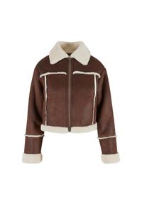 Kurtka ze skóry owczej damska Urban Classics. Kolor: brązowy. Materiał: skóra #1