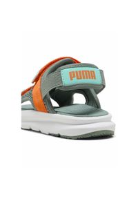 Puma - Dziecięce sandały PUMA Evolve PUMA Green Moon Orange Glo Aquatic. Kolor: pomarańczowy, zielony, żółty, wielokolorowy. Materiał: syntetyk, materiał #1