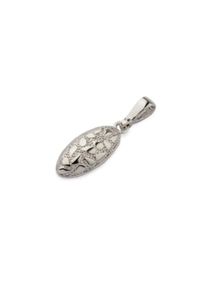 Polcarat Design - Srebrny rodowany wisiorek płatki w owalu W 1853. Materiał: srebrne. Kolor: srebrny. Wzór: kwiaty