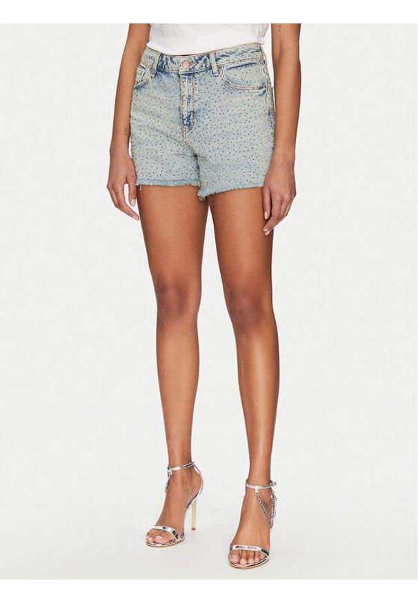 Guess Szorty jeansowe W5GD74 D5LQ2 Niebieski Regular Fit. Kolor: niebieski. Materiał: bawełna, jeans