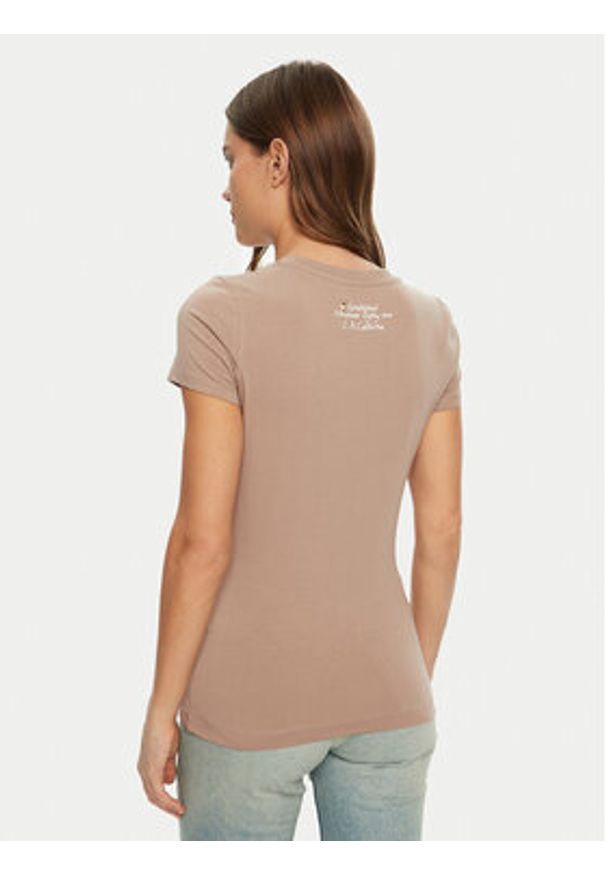 Guess T-Shirt W5RI22 J1314 Brązowy Regular Fit. Kolor: brązowy. Materiał: bawełna