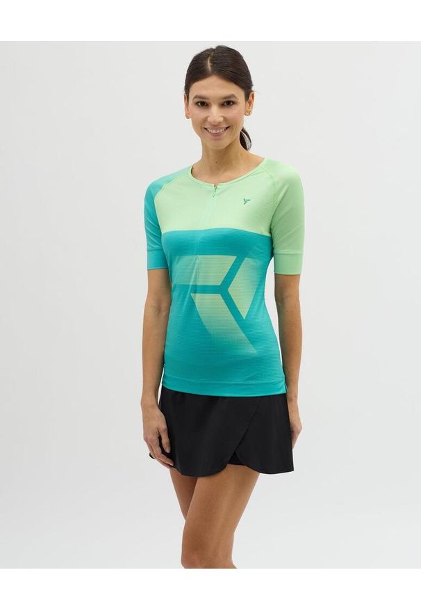 Silvini - Koszulka rowerowa (z krótkim rękawem) damska SILVINI Women Jersey STABINA. Kolor: zielony. Materiał: jersey. Długość rękawa: krótki rękaw. Długość: krótkie