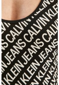Calvin Klein Jeans - Top. Okazja: na co dzień. Kolor: czarny. Materiał: elastan, poliester, dzianina, wiskoza. Styl: casual #4