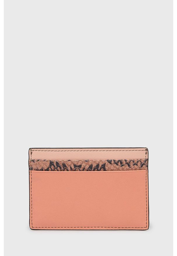 Furla etui na karty skórzane damski kolor różowy. Kolor: różowy. Materiał: skóra