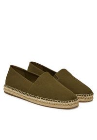 Calvin Klein Espadryle Espadrille Cv Logo HM0HM01808 Khaki. Kolor: brązowy. Materiał: materiał