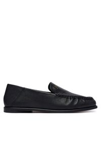 TOMMY HILFIGER - Tommy Hilfiger Lordsy Leather Ruched Toe Loafers FW0FW09250 Czarny. Kolor: czarny. Materiał: skóra #1