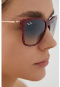 Ray-Ban Okulary przeciwsłoneczne 0RB4344.653432 damskie kolor bordowy. Kolor: czerwony #5