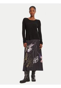 Desigual Sukienka codzienna Kala 25WWVK25 Czarny Slim Fit. Okazja: na co dzień. Kolor: czarny. Materiał: syntetyk. Typ sukienki: proste. Styl: casual