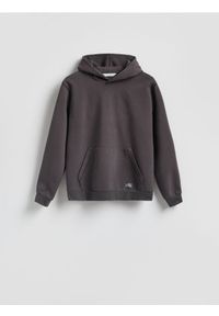 Reserved - Bluza z kapturem - ciemnoszary. Kolor: szary. Materiał: dzianina, bawełna #1