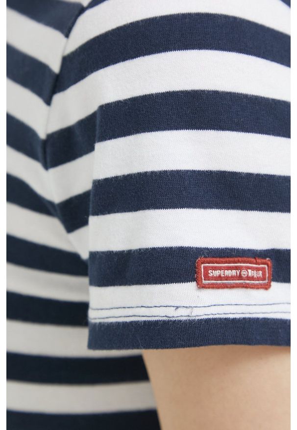 Superdry t-shirt bawełniany kolor granatowy. Kolor: niebieski. Materiał: bawełna