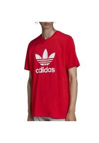 Adidas - Koszulka adidas Originals Adicolor Classics Trefoil HE9511 - czerwona. Kolor: czerwony. Materiał: bawełna, materiał. Długość rękawa: krótki rękaw. Długość: krótkie
