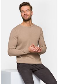 Lancerto - Sweter Beżowy Bawełniany Zach. Kolor: beżowy. Materiał: bawełna