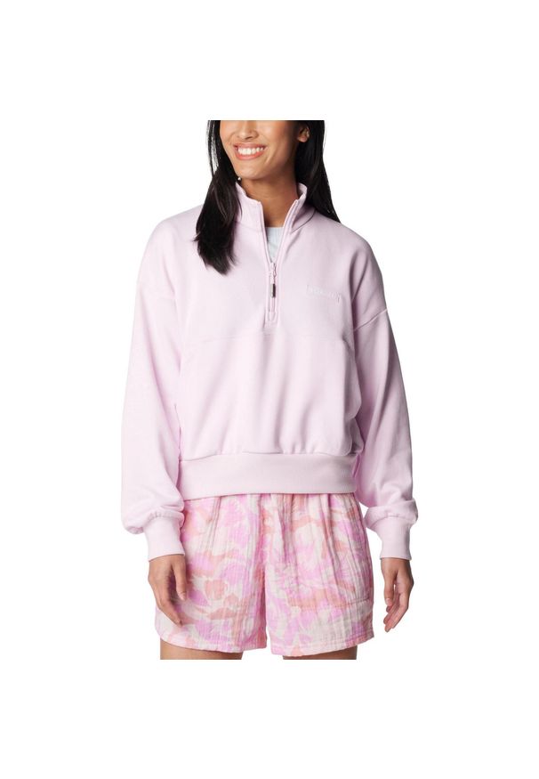 columbia - Bluza damska Columbia Marble Canyon French Terry Quarter Zip. Kolor: różowy. Materiał: poliester, bawełna. Sport: turystyka piesza
