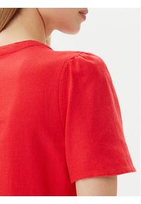 only - ONLY Sukienka letnia Tiri-Caro 15310970 Czerwony Regular Fit. Kolor: czerwony. Materiał: len. Sezon: lato #4