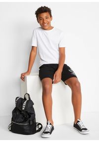 bonprix - Bermudy z dżerseju z bawełny organicznej (2 pary). Kolor: czarny. Materiał: jersey, bawełna. Długość: krótkie. Wzór: nadruk #3