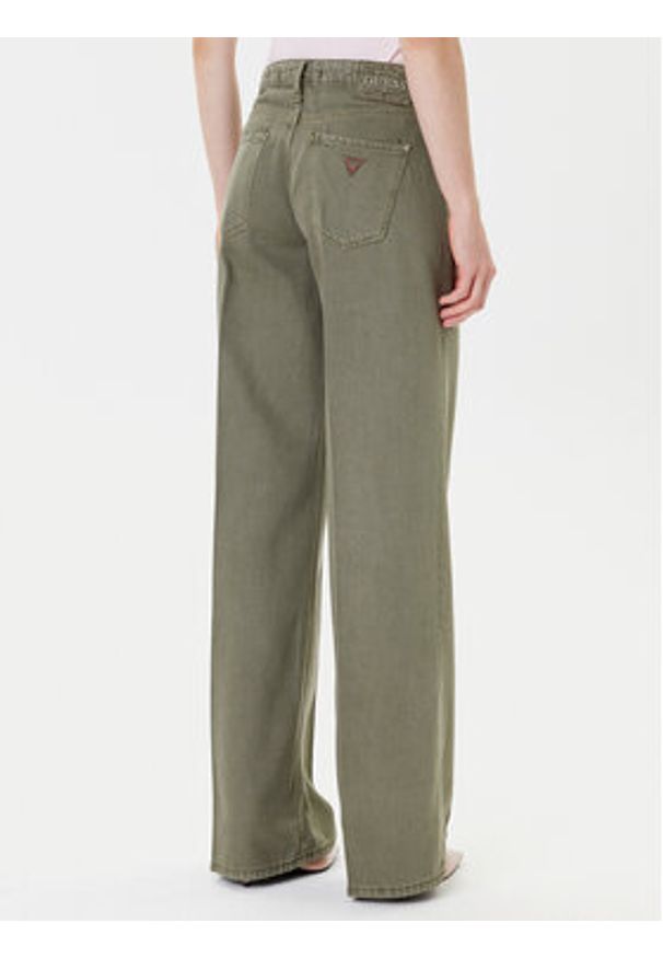 Guess Jeansy W5RA96 WFD53 Zielony Palazzo Fit. Kolor: zielony