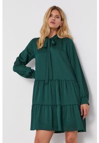 Marella - Sukienka Affix. Kolor: zielony. Materiał: tkanina. Długość rękawa: długi rękaw #6