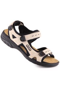 Komfortowe sandały damskie sportowe na rzepy beżowe Rieker 64582-60 beżowy. Zapięcie: rzepy. Kolor: beżowy. Styl: sportowy #8