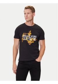 Versace Jeans Couture T-Shirt 79GAHE02 CJ00E Czarny Regular Fit. Kolor: czarny. Materiał: bawełna #1