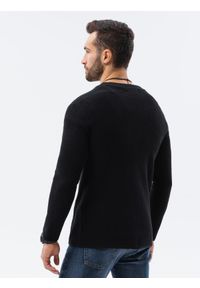 Ombre Clothing - Sweter męski bawełniany E193 - czarny - XXL. Kolor: czarny. Materiał: bawełna. Styl: elegancki #5