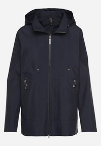 Born2be - Granatowa Kurtka Typu Wiatrówka z Odpinanym Kapturem Ndivoria. Okazja: na spacer, na co dzień. Kolor: niebieski. Materiał: jeans. Styl: casual, sportowy #2