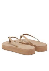 TOMMY HILFIGER - Tommy Hilfiger Japonki Elevated Chic Beach Sandal FW0FW08523 Beżowy. Kolor: beżowy. Materiał: skóra