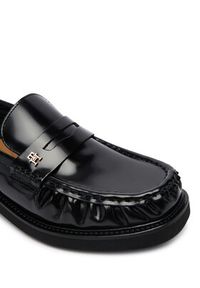 TOMMY HILFIGER - Tommy Hilfiger Loafersy Square Toe Abrasivato FW0FW08825 Czarny. Kolor: czarny. Materiał: skóra #4