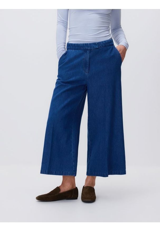 Reserved - Jeansy culotte - niebieski. Kolor: niebieski