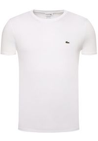 Lacoste T-Shirt TH6709 Biały Regular Fit. Kolor: biały. Materiał: bawełna #6