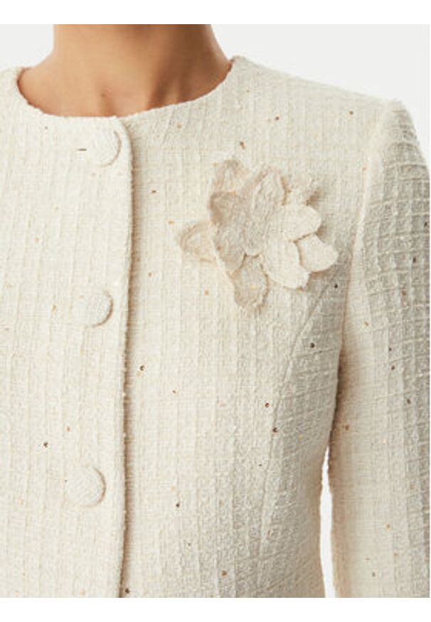 Rinascimento Marynarka CFC0128068003 Beżowy jasny Slim Fit. Kolor: beżowy. Materiał: bawełna, syntetyk