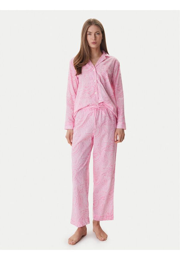 Lauren Ralph Lauren - LAUREN RALPH LAUREN Piżama ILN92499 Różowy. Kolor: różowy. Materiał: bawełna