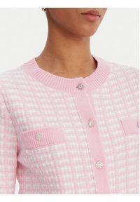 Morgan Kardigan 251-MORESA Różowy Slim Fit. Kolor: różowy. Materiał: syntetyk #4