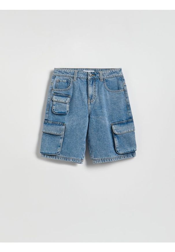 Reserved - Jeansowe szorty - niebieski. Kolor: niebieski. Materiał: jeans