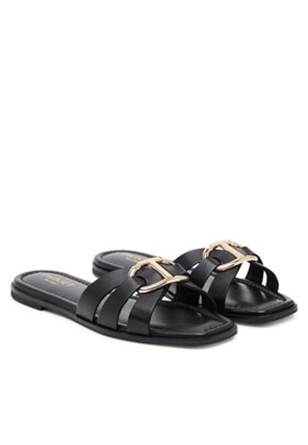 TwinSet - TWINSET Klapki 251TGT090 Czarny. Kolor: czarny. Materiał: skóra