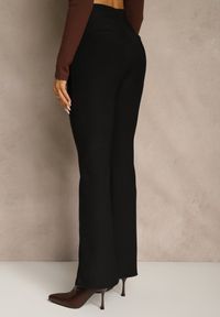 Renee - Czarne Spodnie Dzwony High Waist w Eleganckim Stylu ze Sprzączką Tevanda. Stan: podwyższony. Kolor: czarny. Materiał: koronka. Długość: krótkie. Styl: elegancki #5