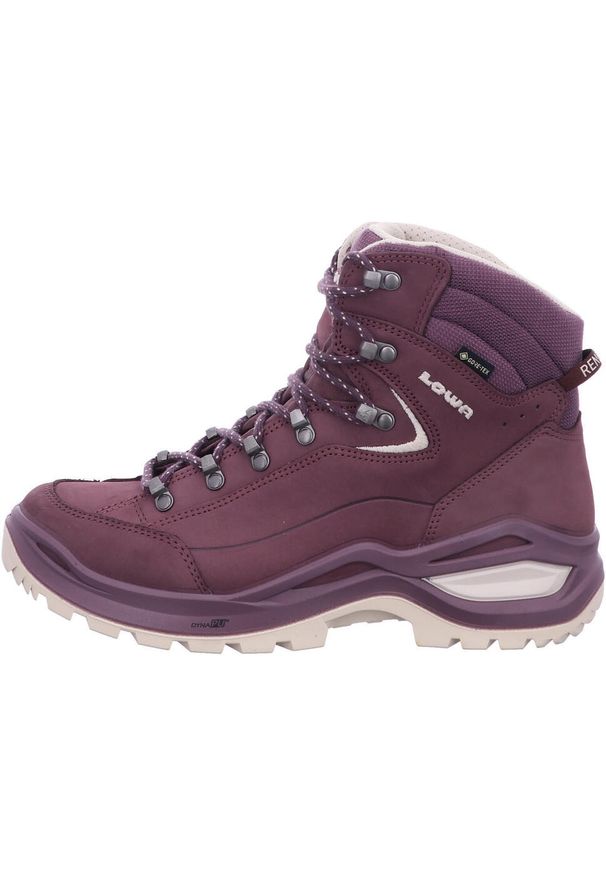 Buty trekkingowe damskie Lowa Renegade Evo Mid Gtx. Wysokość cholewki: za kostkę. Kolor: fioletowy. Materiał: zamsz, tkanina. Szerokość cholewki: normalna