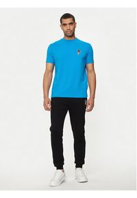 Karl Lagerfeld - KARL LAGERFELD T-Shirt 755400 Niebieski Regular Fit. Typ kołnierza: dekolt w karo. Kolor: niebieski. Materiał: bawełna