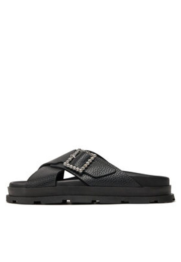 Pollini Klapki SA28164G1ITD0000 Czarny. Kolor: czarny. Materiał: skóra