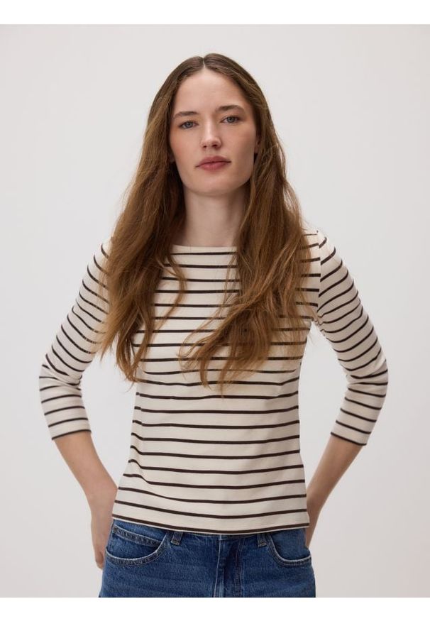 Reserved - Bawełniany longsleeve - wielobarwny. Materiał: bawełna. Długość rękawa: długi rękaw