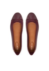 TOMMY HILFIGER - Tommy Hilfiger Baleriny Patent Toe-Cap FW0FW08830 Bordowy. Kolor: czerwony. Materiał: skóra #6