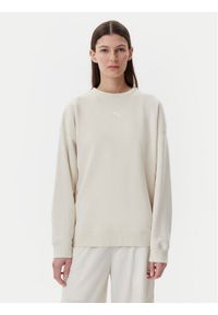 Puma Bluza Ess 685401 Beżowy Oversize. Kolor: beżowy. Materiał: bawełna, syntetyk #1
