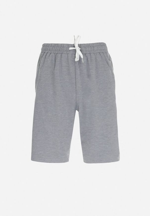 Born2be - Szare Dresowe Szorty z Gumką w Pasie Eeshih. Okazja: na co dzień. Kolor: szary. Materiał: dresówka. Styl: casual