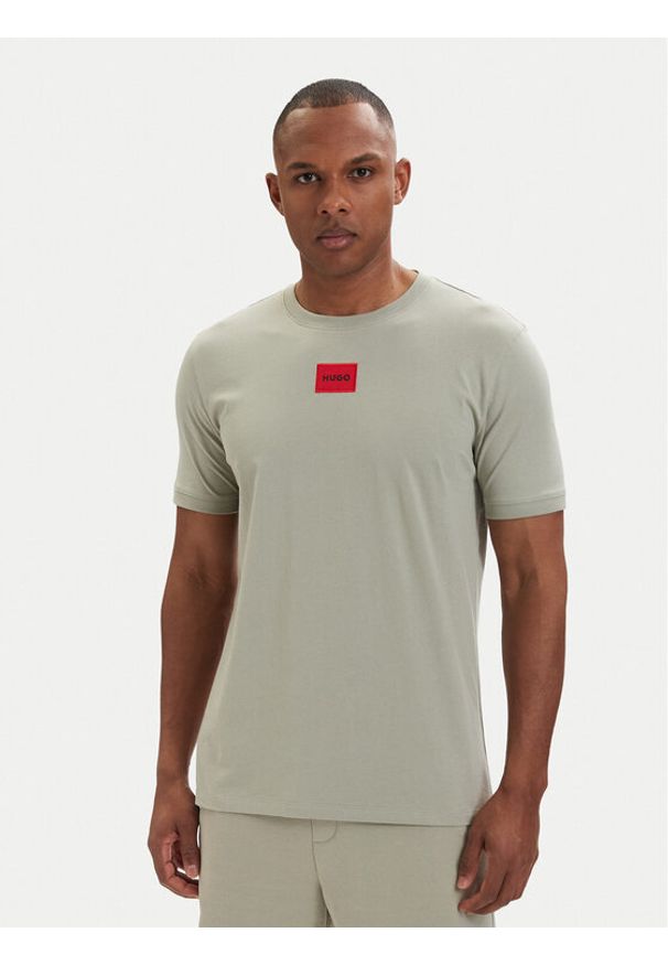 Hugo - HUGO T-Shirt Diragolino212 50447978 Zielony jasny Regular Fit. Kolor: zielony. Materiał: bawełna