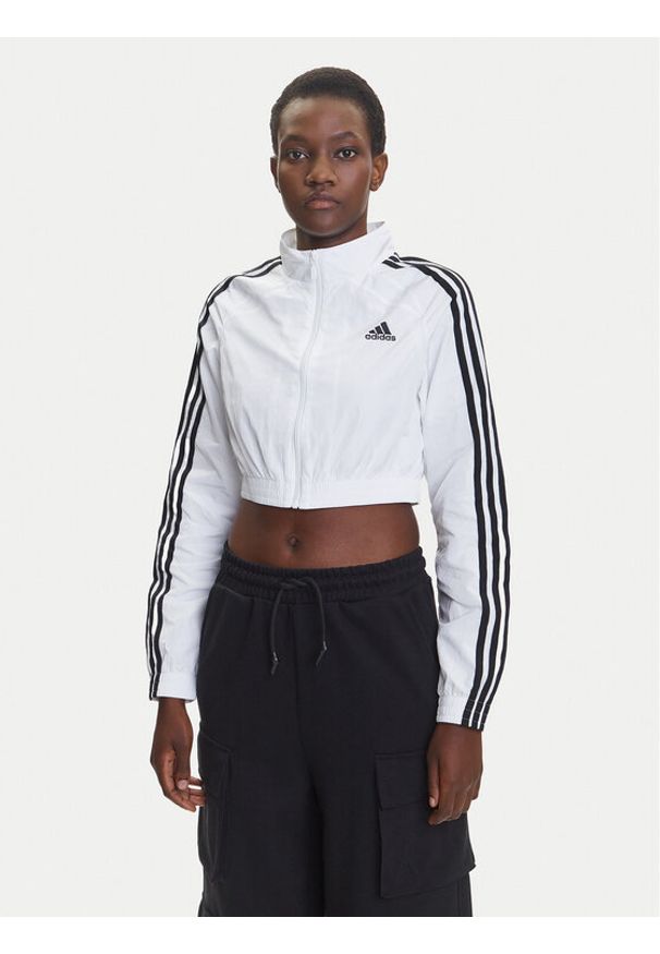 Adidas - adidas Bluza Teamgeist adicolor JZ8275 Biały Slim Fit. Kolor: biały. Materiał: syntetyk