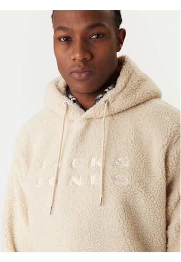 Jack & Jones Bluza Flare Teddy 12285678 Beżowy Relaxed Fit. Kolor: beżowy. Materiał: syntetyk